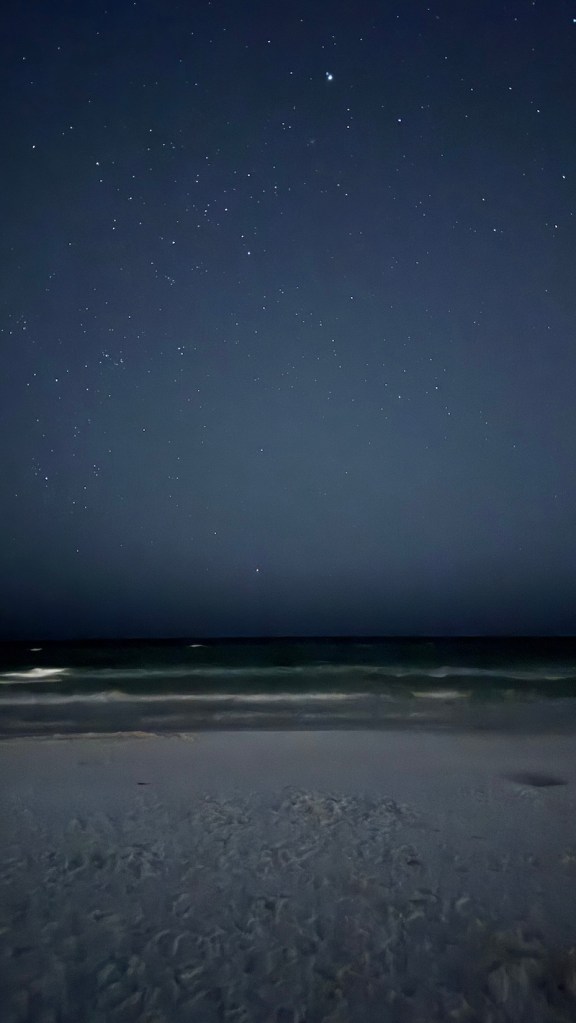 nighttime on Destin FL beach